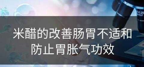 米醋的改善肠胃不适和防止胃胀气功效